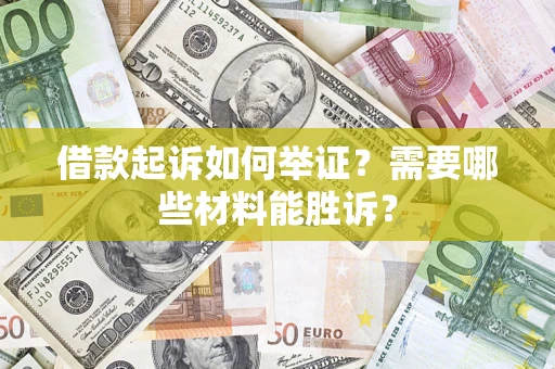 武汉借款起诉如何举证？需要哪些材料能胜诉？