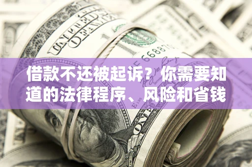 武汉借款不还被起诉？你需要知道的法律程序、风险和省钱技巧