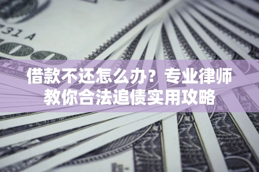 武汉借款不还怎么办？专业律师教你合法追债实用攻略